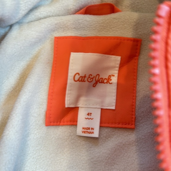 Cat & Jack 4t adorable coat in coral orange-pink or peach color - Picture 2 of 9